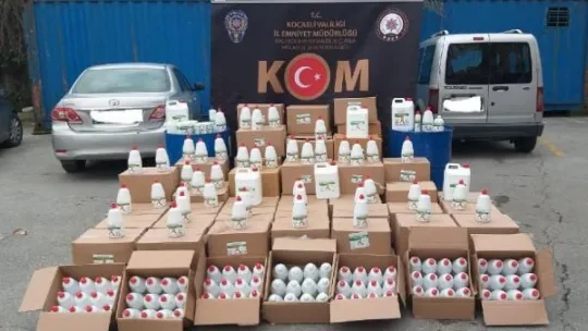 Kocaeli'de 1.340 şişe sahtesi ele geçirildi: 2 gözaltı!