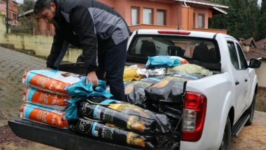 Kocaeli'de 81 ton mama şehrin belli noktalarına dağıtıldı