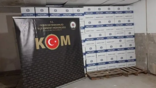 Kocaeli'de milyonlarca bandrolsüz makaron ele geçirildi