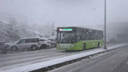 Kocaeli'nin yüksek kesimlerinde yoğun kar yağışı