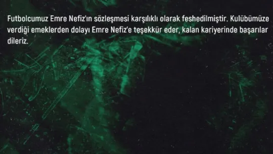 Kocaelispor, Emre Nefiz'in sözleşmesini feshetti