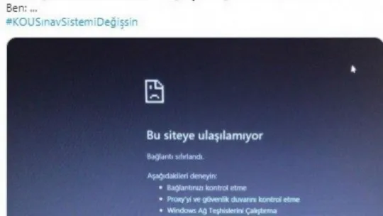 KOÜ'de sınav sistemi çöktü, sosyal medyada gündem oldu