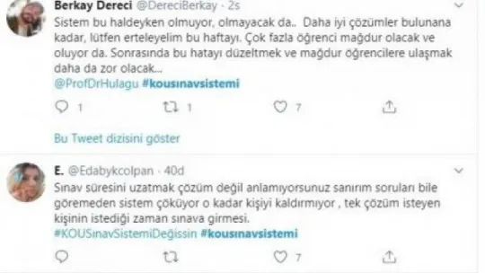 KOÜ'de sınav sistemi çöktü, sosyal medyada gündem oldu