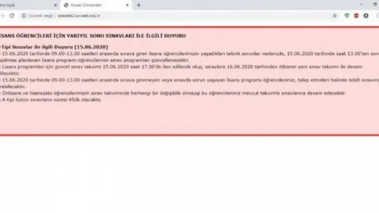 KOÜ'de sınav sistemi çöktü, sosyal medyada gündem oldu
