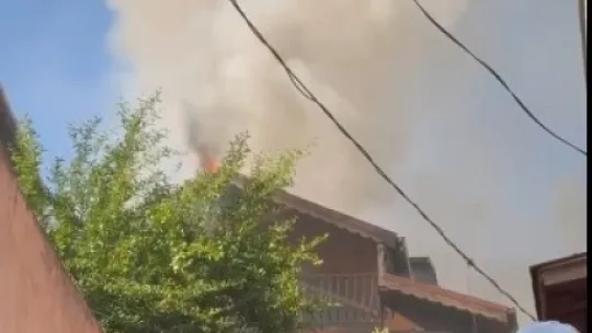 Kurs binasında korkutan yangın