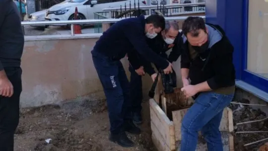 Kuyuya düşen kedinin yardımına itfaiye ekipleri koştu