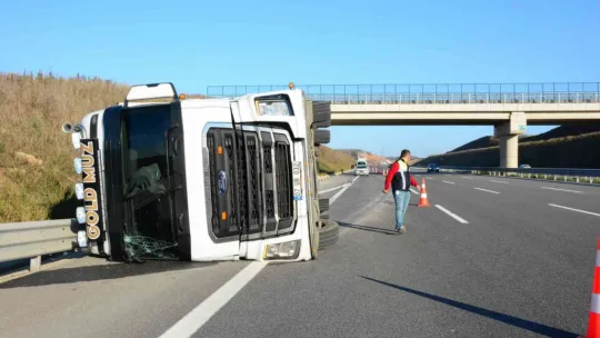 Kuzey Marmara'da tır devrildi