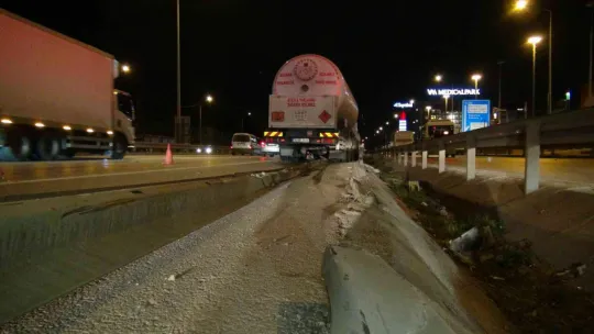 LPG yüklü tanker kaza yaptı