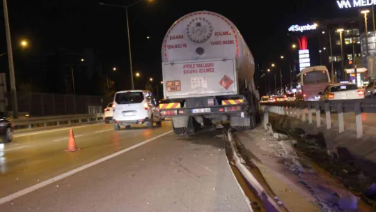 LPG yüklü tanker kaza yaptı