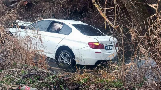 Lüks otomobil sulama kanalına uçtu: 3 yaralı