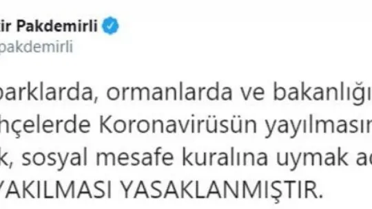 Mangal ve piknik yasaklandı!