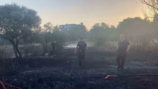 Mangaldan çıkan yangın 2 dönümlük alanı küle çevirdi