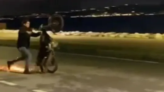 Motosiklet şovu kötü bitti