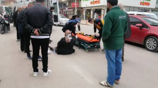 Motosikletin çarptığı kadın yaralandı