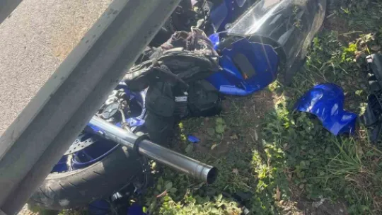 Motosikletlinin öldüğü feci kazanın görüntüleri