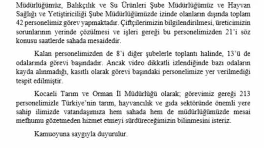 O görüntülere tarım müdürlüğünden açıklama geldi