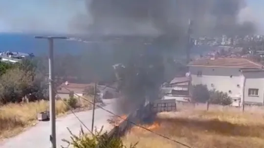 Otluk alanda korkutan yangın