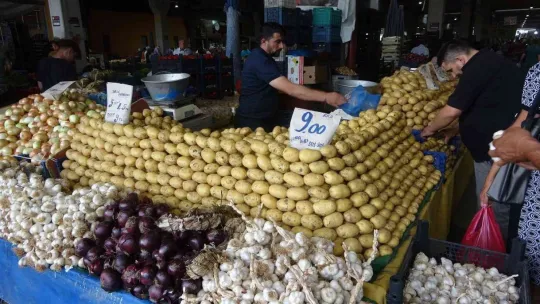 Pazarda meyve ve sebze fiyatları dibi gördü