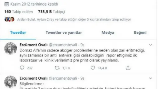 Prof. Dr. Ercüment Ovalı'dan heyecanlandıran ilaç paylaşımı!