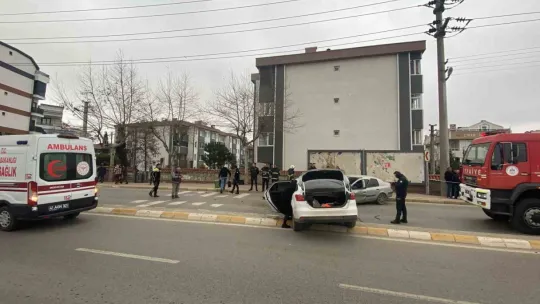 Refüjden atlayıp otomobille çarpıştı