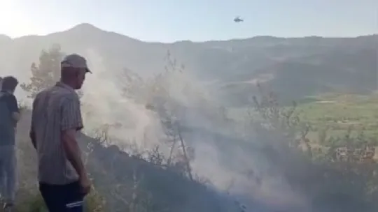 Sakarya'da yangına havadan ve karadan müdahale