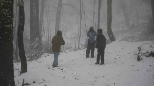 Samanlı Dağları'nın zirvesi beyaza büründü