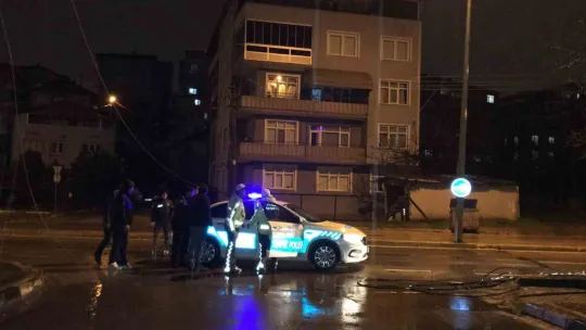 Seyir halinde dorsesi açılan kamyon elektrik tellerini devirdi