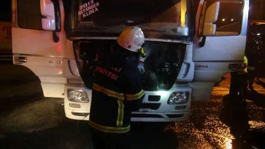 Seyir halindeki TIR'da yangın çıktı