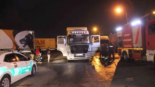 Seyir halindeki TIR'da yangın çıktı