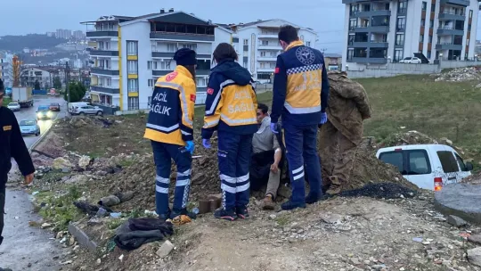 Taksi ile çarpışan araç araziye uçtu: Yaralılar var