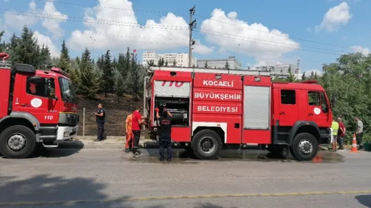 Taşlama makinesinden çıkan kıvılcım yangın çıkardı
