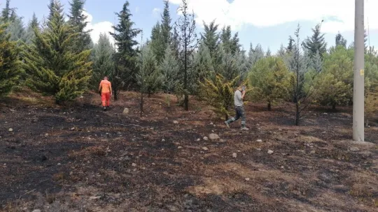 Taşlama makinesinden çıkan kıvılcım yangın çıkardı