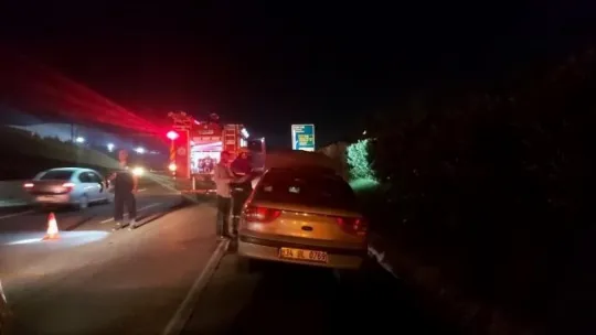 Evlerine giden ailenin otomobilinde yangın çıktı