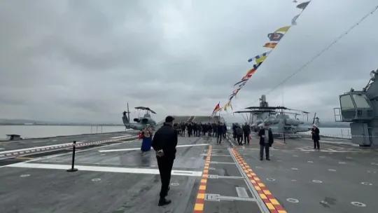 TCG Anadolu tüm heybetiyle havadan görüntülendi
