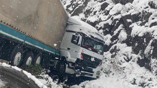 TEM'de kayan tır yoldan çıktı