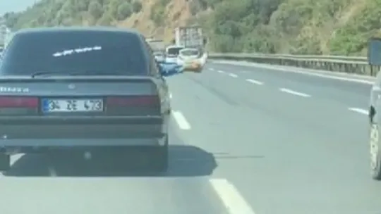 TEM Otoyolunda tehlikeli yolculuk!