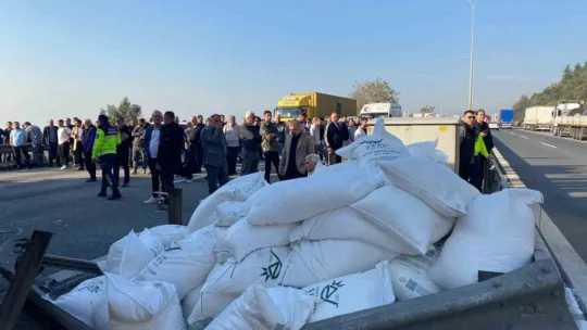 Tır kazası TEM'i kilitledi