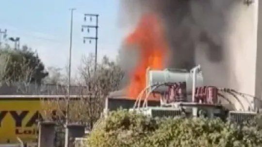 Trafo alev alev yandı