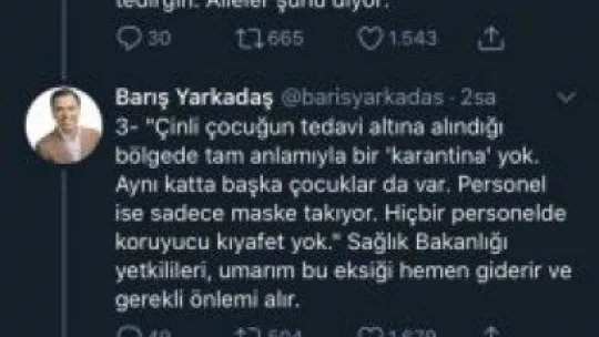 Türkiye'de corona virüsü tanısı!
