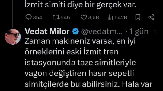 Vedat Milor İzmit simidi övdü, ortalık karıştı