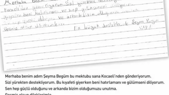 Yardım paketlerinden çıkan mektuplar duygulandırdı