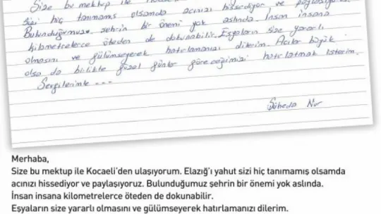 Yardım paketlerinden çıkan mektuplar duygulandırdı