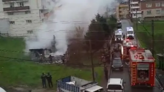 Yaşlı çiftin evinde yangın paniği