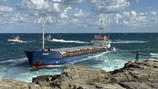 Kocaeli'de kargo gemisi karaya oturdu