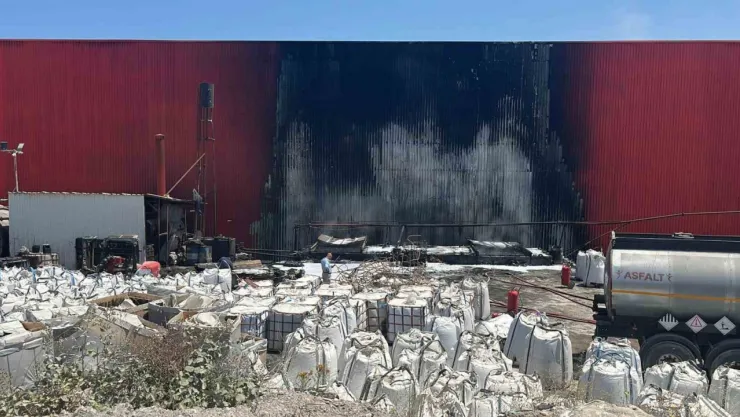 Asfalt fabrikasında yangın