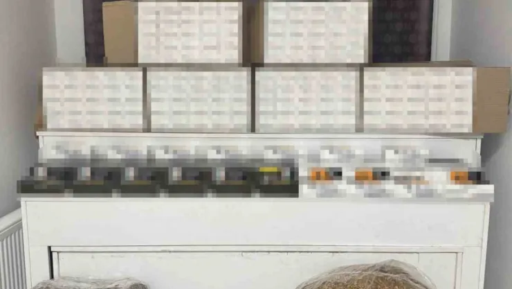 Bandrolsüz 75 bin dal boş makaron ele geçirildi