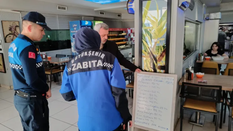 Büyükşehir Zabıtasından 'fiyat listesi' denetimi