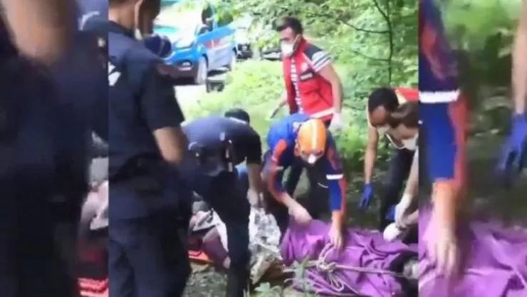 Dereye yuvarlanarak yaralanan şahsı kurtarmak için zamanla yarıştılar