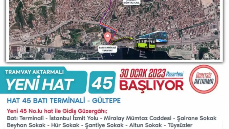 Gültepe'nin yeni hattı seferlere başlıyor