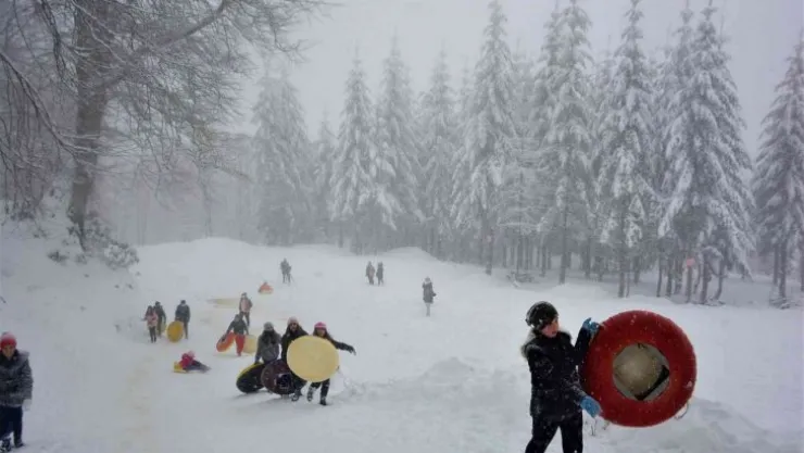 Kartepe'de yoğun kar yağışı
